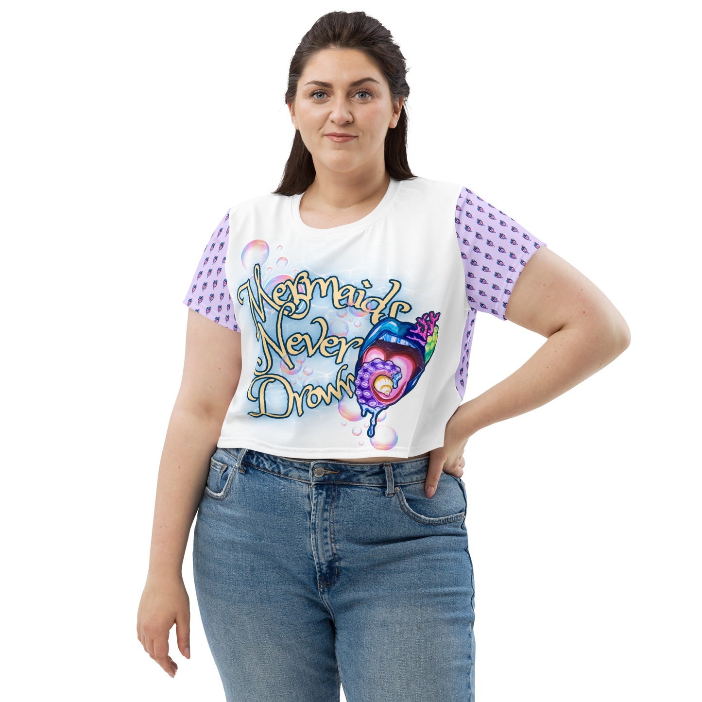 Mermaid's Never Drown Cropped Tee
