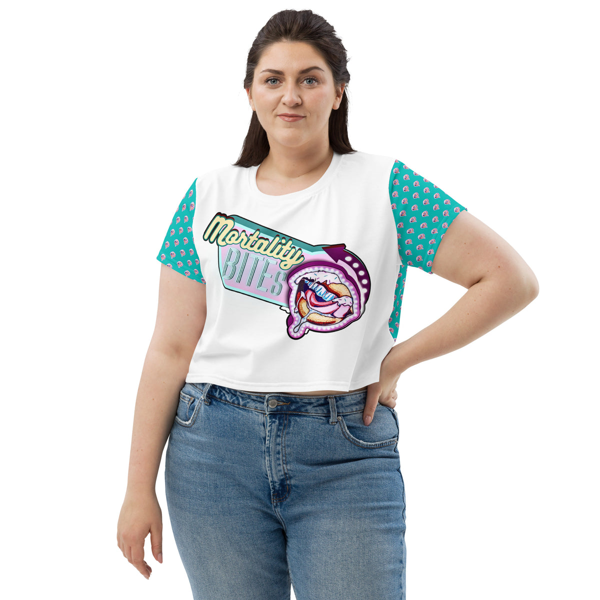 Mortality Bites Crop Tee