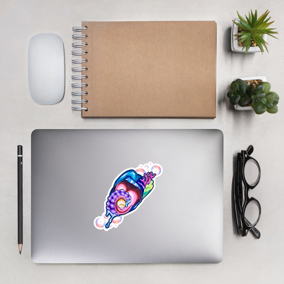"Drenched"- Just the Lips Sticker