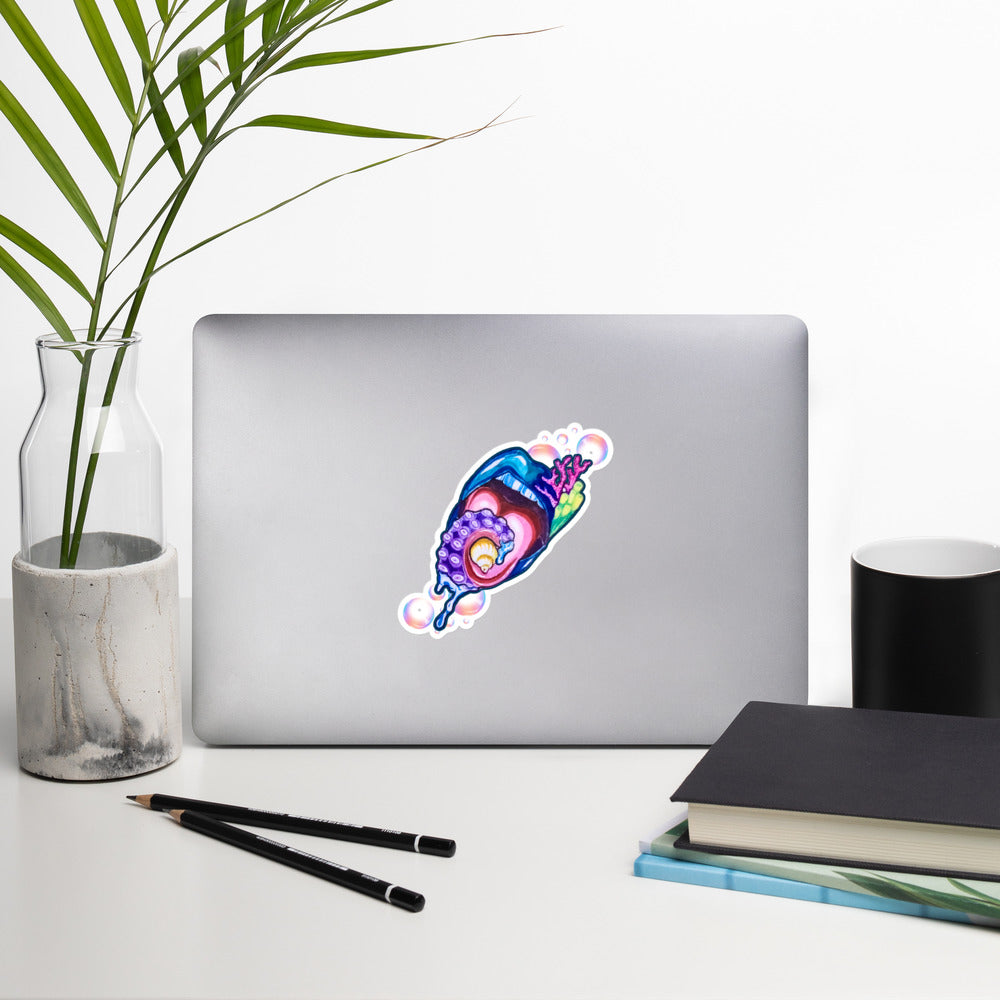 "Drenched"- Just the Lips Sticker