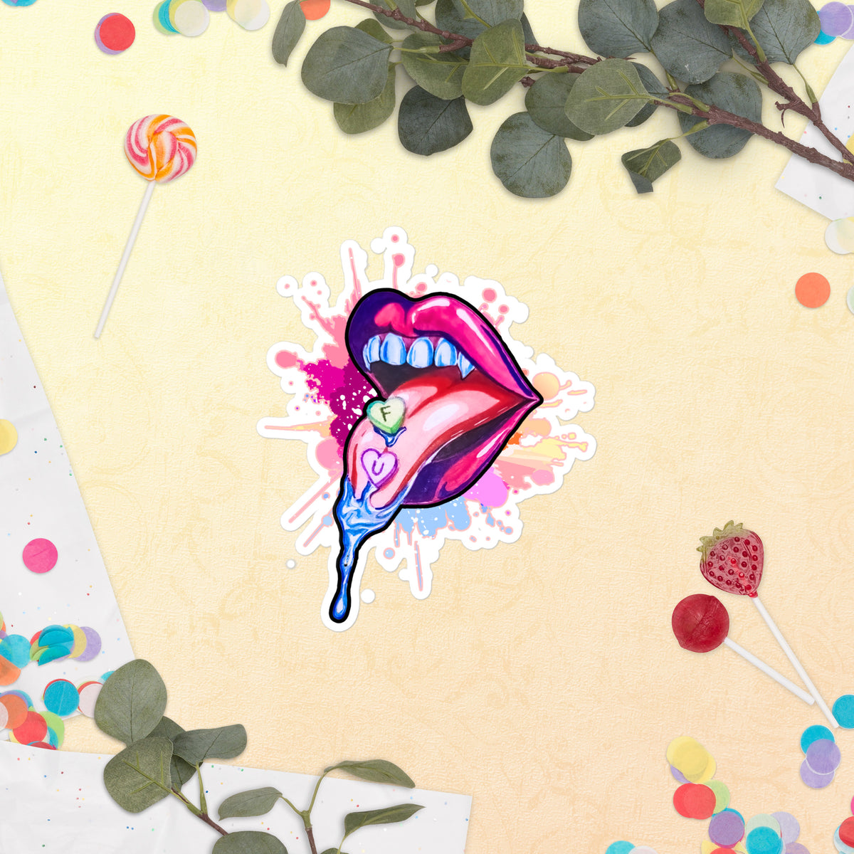 Sweet "FU" - Just The Lips Sticker